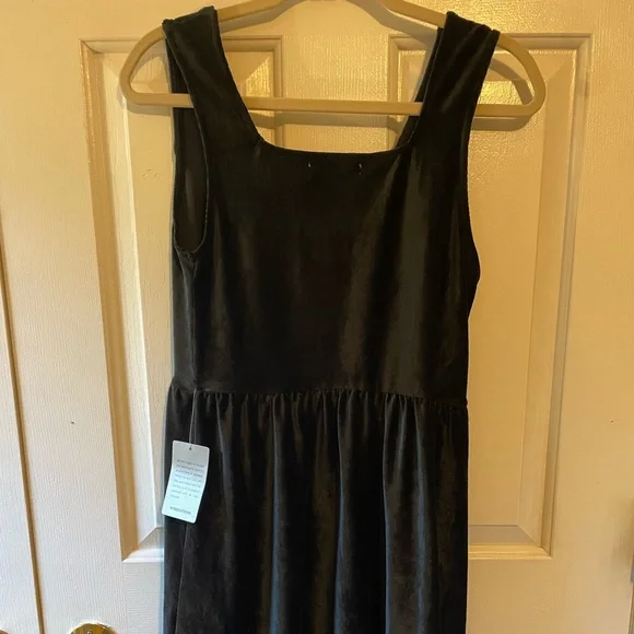 GOOD LUCK GEM / black velvet/corduroy dress / size medium - Picture 3 of 6